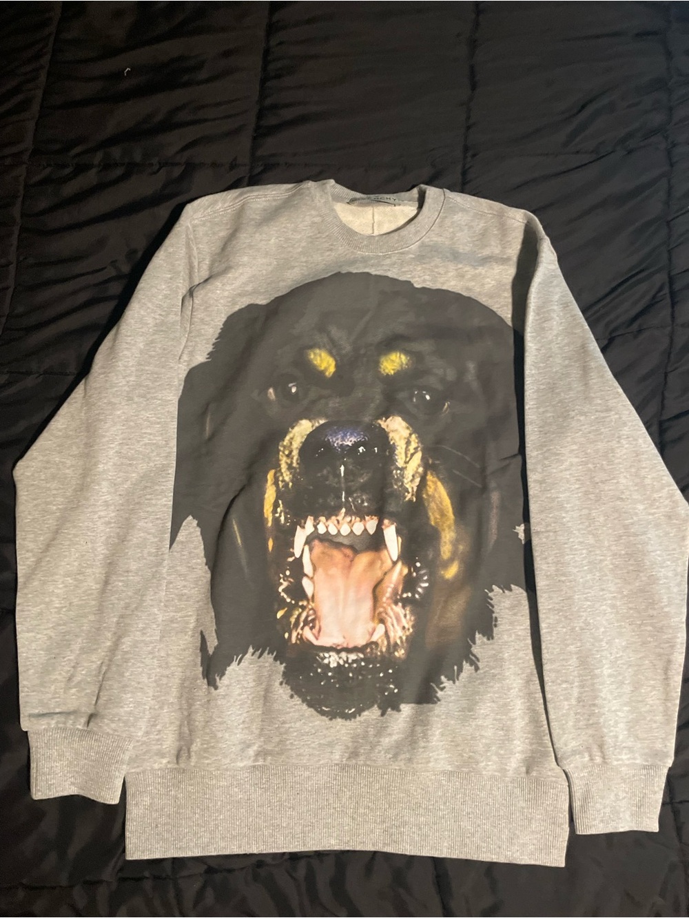 Givenchy Rottweiler Grey Sweatshirt with Large Face Graphic